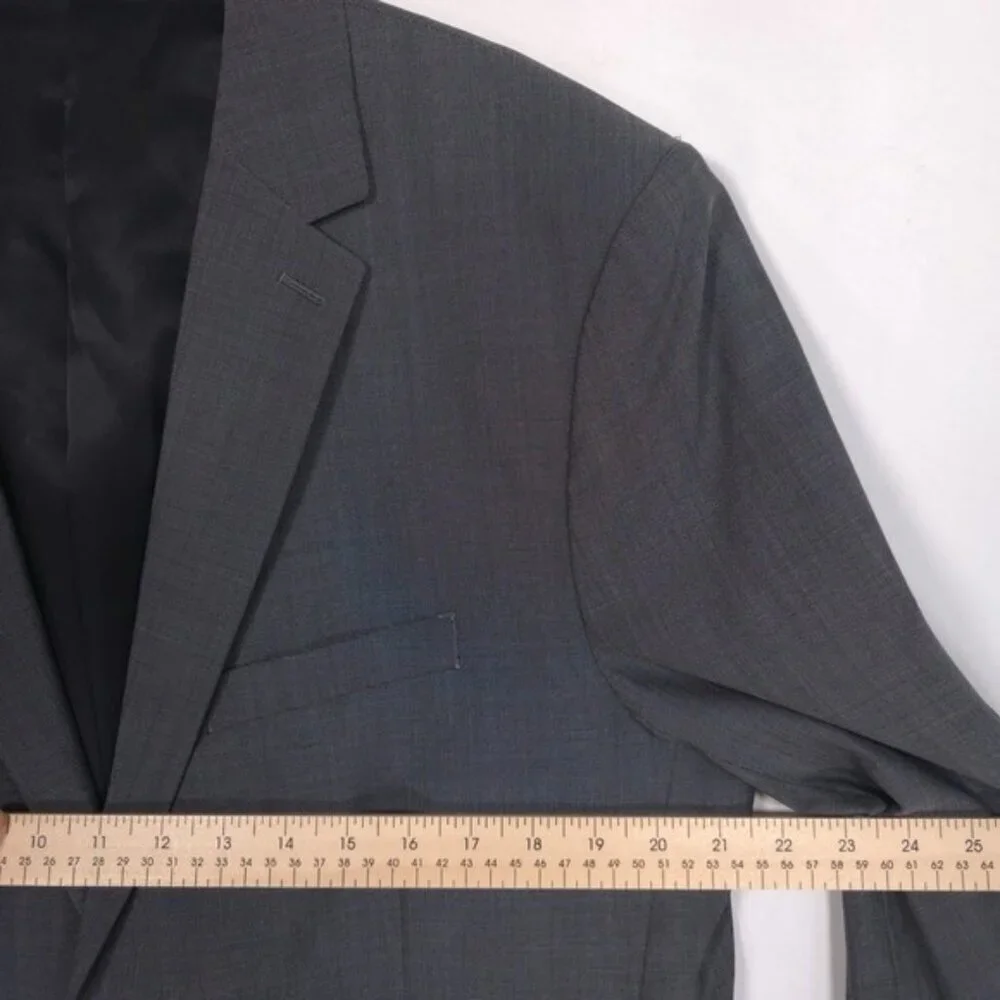 Theory Men's Blazer 44 R WELLAR IVOR 2Button VIGIN WOOL SILK Blend Gray E0171125